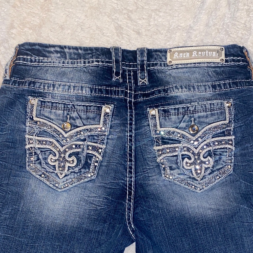 Rock Revival Women's Medium-Dark Blue Ankle Skinny Jeans